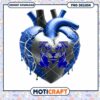 Heart Design with Blue Theme and Tiger Logo PNG Download