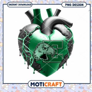 Heart Design PNG with Green Drips Instant Download Art