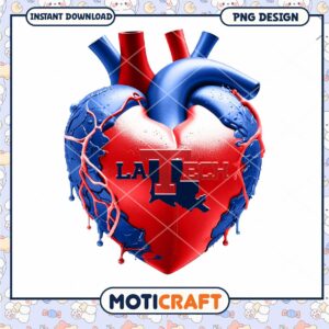 Heart Design PNG for Louisiana Tech Fans Downloadable Art