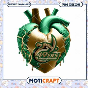 Heart Design PNG for 49ers Fans Instant Download Art