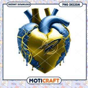 Heart Design PNG Download with Blue and Yellow Colors