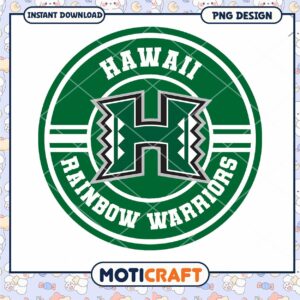 Hawaii Rainbow Warriors Logo PNG Instant Download Design