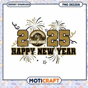 Happy New Year 2025 Wake Forest Demon Deacons PNG