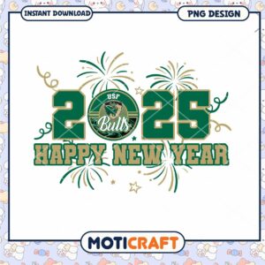 Happy New Year 2025 USF Bulls PNG Design Download