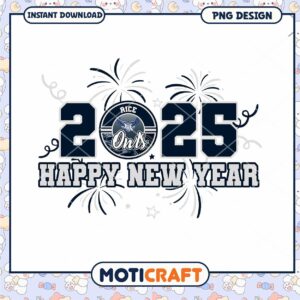 Happy New Year 2025 Rice Owls PNG Instant Download Design