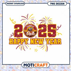 Happy New Year 2025 PNG Design for Celebrations
