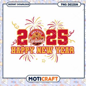 Happy New Year 2025 Iowa State Cyclones PNG Design