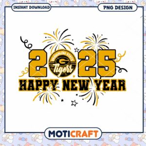 Happy New Year 2025 Grambing State Tigers PNG Design