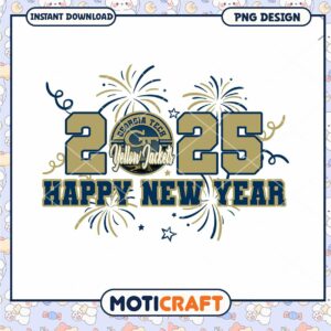 Happy New Year 2025 Georgia Tech Yellow Jackets PNG