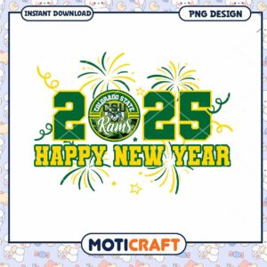 Happy New Year 2025 Colorado State Rams PNG Design