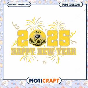 Happy New Year 2025 Army Black Knights PNG Design