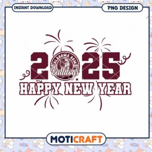 Happy New Year 2025 Alabama Bulldogs PNG Design Download