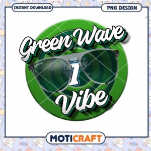 Green Wave Vibe Sunglasses PNG Instant Download Design