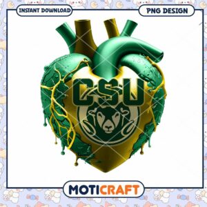 Green Heart Design with CSU Logo in PNG Format