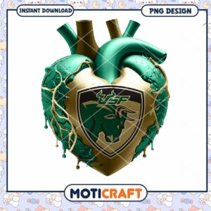 Green Heart Design with Logo PNG Instant Download Art