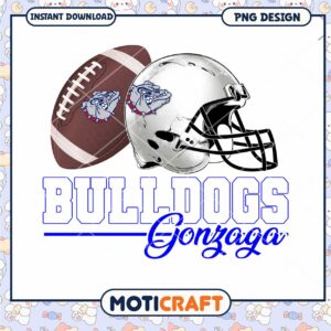 Gonzaga Bulldogs Football PNG Design Instant Download