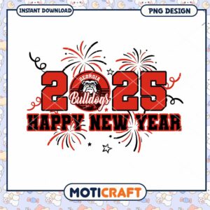 Georgia Bulldogs New Year 2025 PNG Instant Download Design