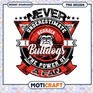 Georgia Bulldogs Fan Power PNG Design Instant Download