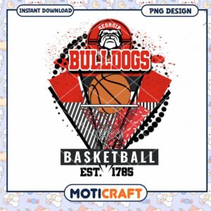 Georgia Bulldogs Basketball PNG Instant Download Design
