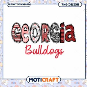 Georgia Bulldogs Colorful PNG Design Instant Download