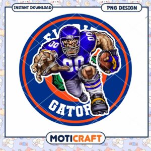 Gator Football Player PNG Instant Download Design Artwork