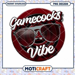 Gamecocks Vibe Sunglasses Design PNG Instant Download