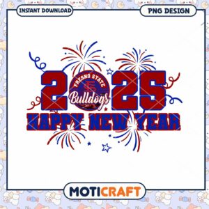 Fresno State Bulldogs Happy New Year PNG Design 2025