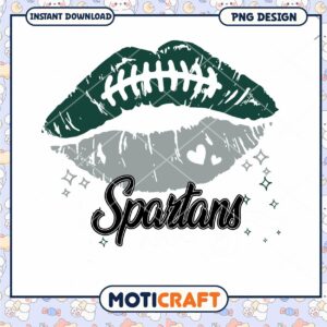 Football Lips Design for Spartans Fans PNG Download