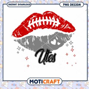 Football Lips Design for Utes Team Fans PNG Download