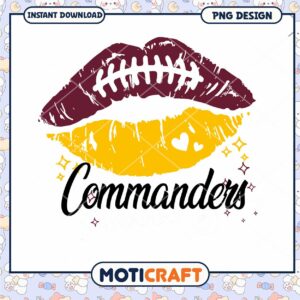 Football Lip Print Commanders PNG Digital Download Art