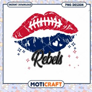 Football Kiss Rebels PNG Design for Instant Download