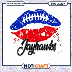 Football Kiss Lips Design for Jayhawks Fans PNG Download