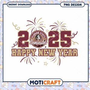 Florida State Seminoles 2025 Happy New Year PNG Design