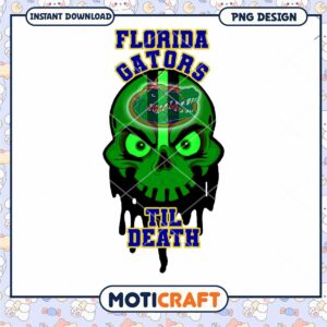Florida Gators Skull Design PNG Instant Download Art