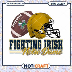 Fighting Irish Notre Dame Football Helmet and Ball PNG