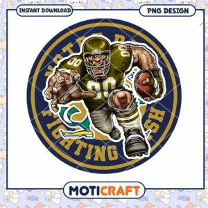 Fighting Irish Football PNG Design Instant Download