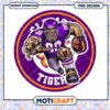 Fierce Tiger Football Player Cartoon PNG Design Download