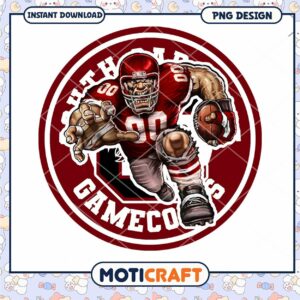 Fierce Football Player PNG Design for Instant Download