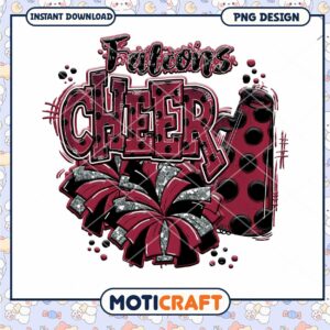 Falcons Cheer PNG Design for Instant Download Art