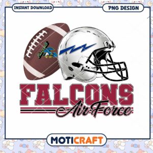 Falcons Air Force Football Helmet and Ball PNG Design