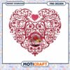 Elegant Heart Design with Arkansas Razorbacks Logo PNG