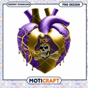 ECU Pirate Heart PNG Design Instant Download Art