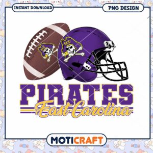 East Carolina Pirates Football Helmet and Ball PNG Art