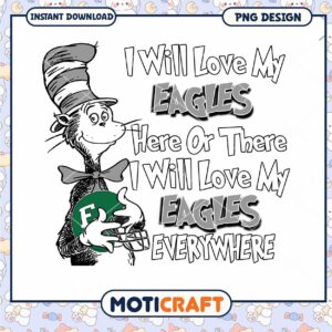 Eagles Love Design PNG Cat in Hat Fan Art Download