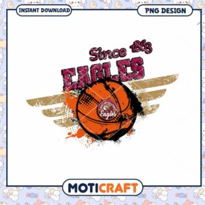 Eagles Basketball Vintage Design PNG Instant Download