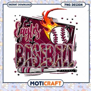 Eagles Baseball PNG Design for Instant Download Fun
