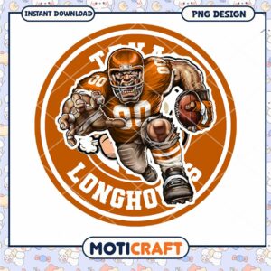 Dynamic Longhorn Football PNG Design for Download