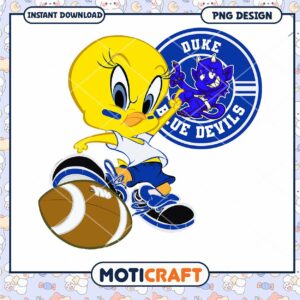 Duke Blue Devils Tweety Bird Football PNG Clipart Design