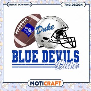 Duke Blue Devils Football PNG Design Instant Download