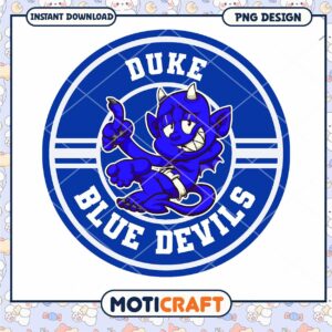 Duke Blue Devils Cartoon PNG Instant Download Design